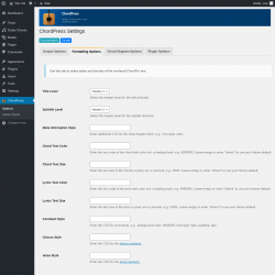 Page screenshot: ChordPress → Formatting Options