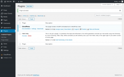 Page screenshot: Plugins ‹ Test site — WordPress