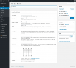 Page screenshot: Guitar Chords → Add New