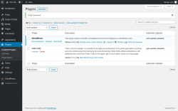 Page screenshot: Plugins ‹ Test site — WordPress