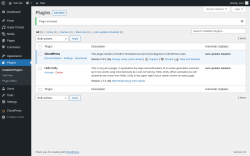 Page screenshot: Plugins ‹ Test site — WordPress