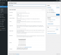 Page screenshot: Guitar Chords → Add New