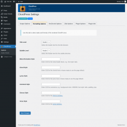 Page screenshot: ChordPress → Formatting Options