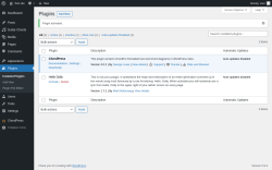 Page screenshot: Plugins ‹ Test site — WordPress