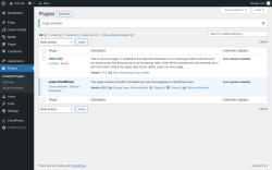 Page screenshot: Plugins ‹ Test site — WordPress