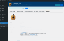 Page screenshot: ChordPress → Plugin Info