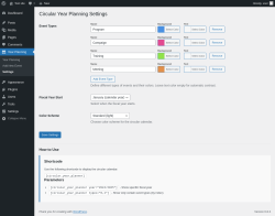 Page screenshot: Year Planning &rarr; Settings