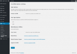 Page screenshot: Settings &rarr; CiviCRM Admin Utilities