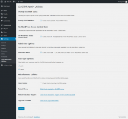 Page screenshot: Settings &rarr; CiviCRM Admin Utilities