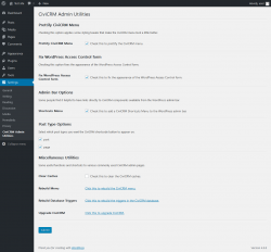 Page screenshot: Settings  &rarr; CiviCRM Admin Utilities