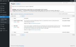Page screenshot: Plugins ‹ Test site — WordPress