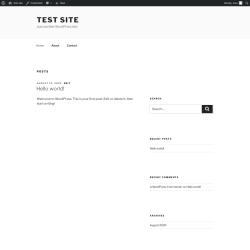 Page screenshot: Test site – Just another WordPress site