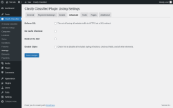 Page screenshot: Clasify Classified → Settings → Advanced