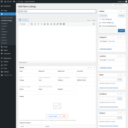 Page screenshot: Clasify Classified → Add New Listings