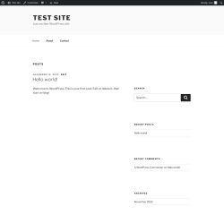 Page screenshot: Test site – Just another WordPress site