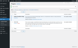 Page screenshot: Plugins ‹ Test site — WordPress