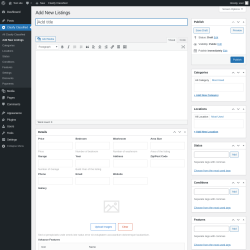 Page screenshot: Clasify Classified → Add New Listings