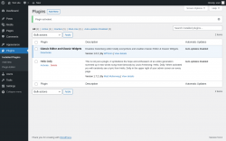 Page screenshot: Plugins &lsaquo; Test site &mdash; WordPress