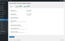 Page screenshot: Settings &rarr; Classic Editor