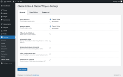 Page screenshot: Settings &rarr; Classic Editor