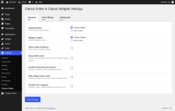 Page screenshot: Settings &rarr; Classic Editor