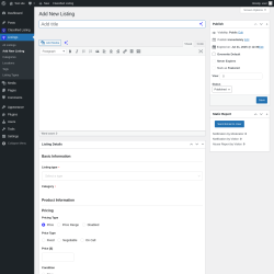 Page screenshot: Listings → Add New Listing