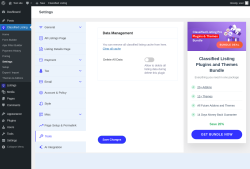 Page screenshot: Classified Listing → Settings → Tools