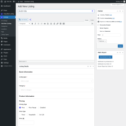 Page screenshot: Listings → Add New Listing