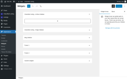 Page screenshot: Widgets ‹ Test site — WordPress