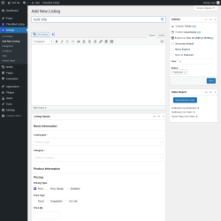 Page screenshot: Listings → Add New Listing