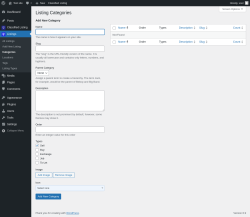 Page screenshot: Listings → Categories