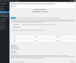 Page screenshot: Comments  → Find spam comments