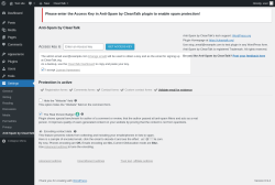 Page screenshot: Anti-Spam by CleanTalk settings &lsaquo; Test site &mdash; WordPress