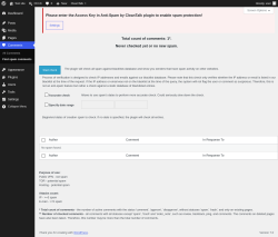 Page screenshot: Comments  &rarr; Find spam comments