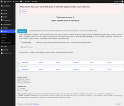 Page screenshot: Users &rarr; Find spam users