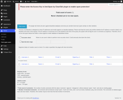 Page screenshot: Users &rarr; Find spam users