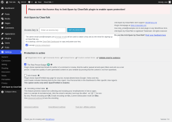 Page screenshot: Anti-Spam by CleanTalk settings &lsaquo; Test site &mdash; WordPress
