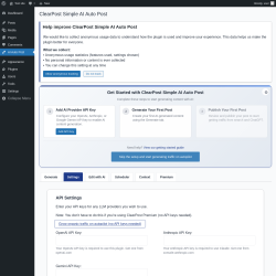 Page screenshot: AI Auto Post &rarr; 
				Settings			