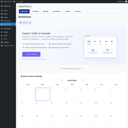 Page screenshot: ClearPost AI &lsaquo; Test site &mdash; WordPress