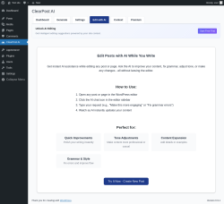 Page screenshot: ClearPost AI &rarr; 
				Edit with AI			