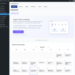 Page screenshot: ClearPost AI &lsaquo; Test site &mdash; WordPress