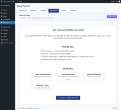 Page screenshot: ClearPost AI &rarr; 
				Edit with AI			