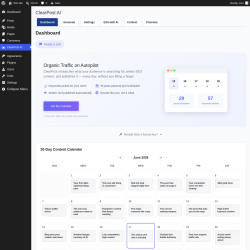 Page screenshot: ClearPost AI &lsaquo; Test site &mdash; WordPress