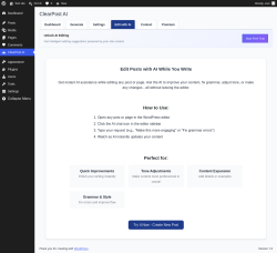 Page screenshot: ClearPost AI &rarr; 
				Edit with AI			