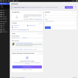 Page screenshot: Dashboard &lsaquo; Test site &mdash; WordPress