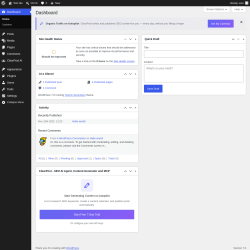 Page screenshot: Dashboard &lsaquo; Test site &mdash; WordPress