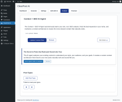 Page screenshot: ClearPost AI &rarr; 
				Context			