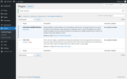Page screenshot: Plugins ‹ Test site — WordPress