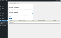 Page screenshot: Click & Pledge → Settings