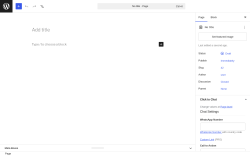 Page screenshot: Add Page &lsaquo; Test site &mdash; WordPress